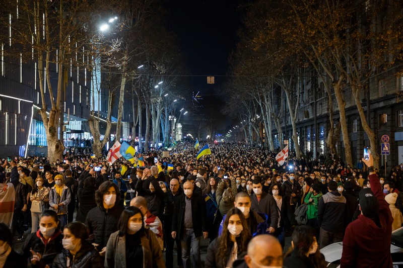 Georgienii sunt solidari cu ucrainenii. Foto: Guram Muradov