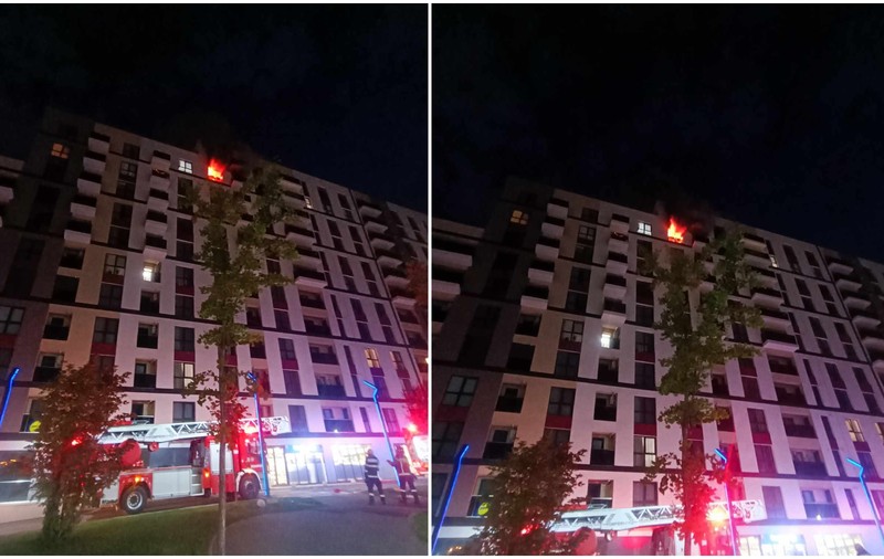 Incendiu la un apartament de la etajul 9 al unui bloc din sectorul 1. Patru persoane expuse la fum, evacuate
