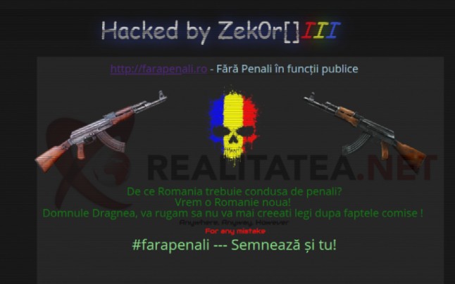 Mesajul afișat de hackeri pe site-ul PSD sursă foto: observatorulph.ro