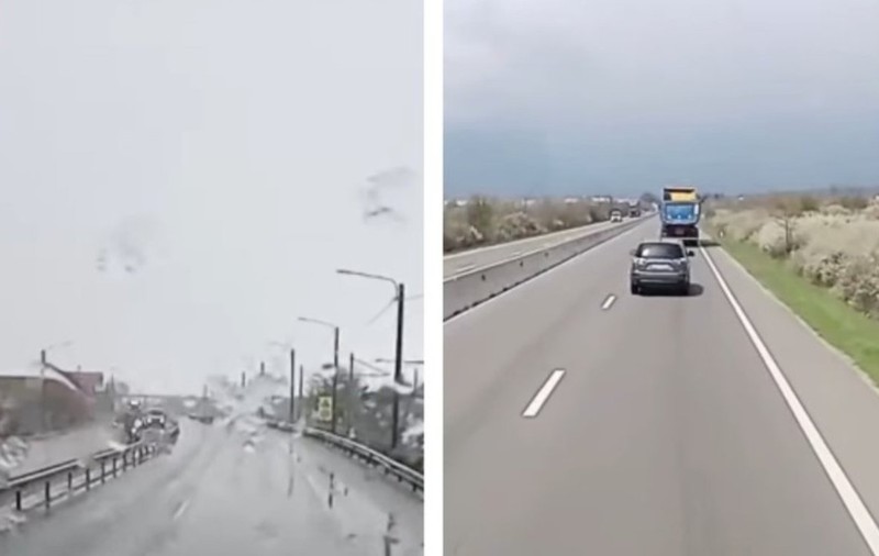 „Două anotimpuri în 4 kilometri”. Imagini de pe DN6, lângă Craiova, și sfaturile drumarilor pentru șoferi