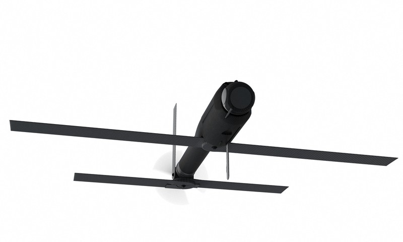 Exemplu de dronă americană Switchblade de tip „kamikaze" ce urmează a fi trimisă în Ucraina. Încape într-un rucsac, are o viteză de croazieră de 100 km/h și explodează la impact. Foto via Profimedia