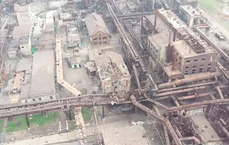 Imagini din dronă cu uzina Azovstal, ultimul bastion al rezistenței ucrainenilor din Mariupol, publicate de agenția rusă de știri