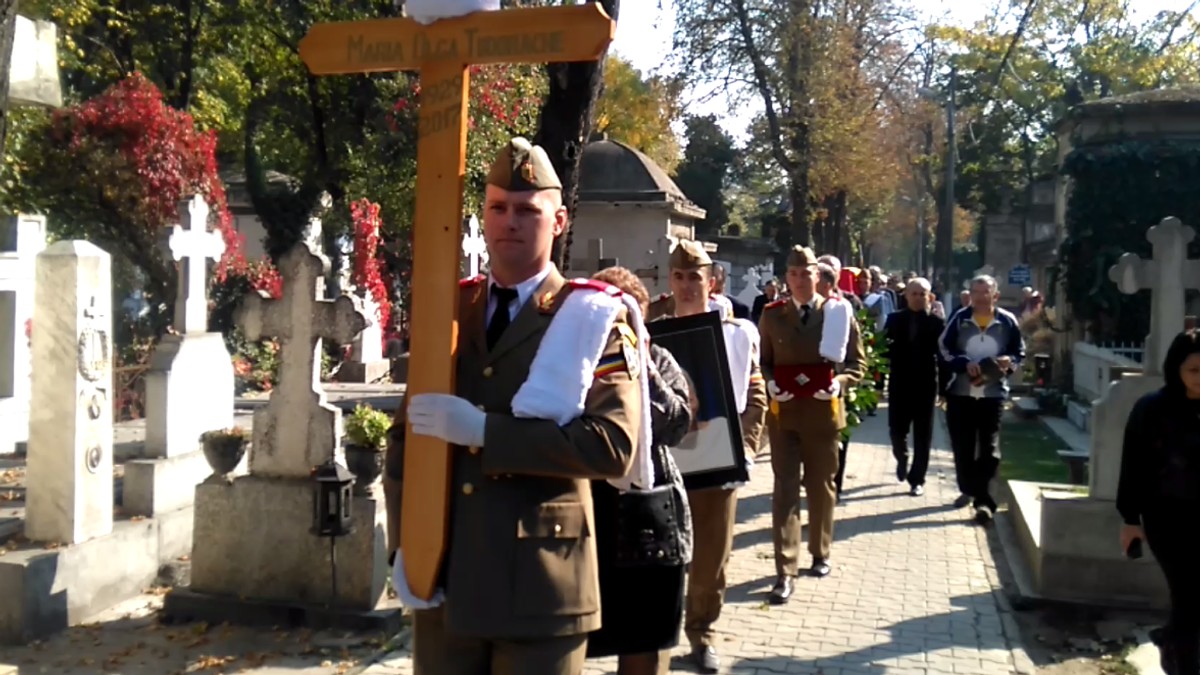 Actrița Olga Tudorache, înmormântată la Cimitirul Bellu din Capitală