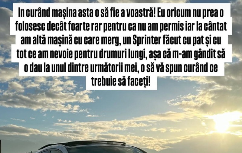 Mașina de peste 60.000 de euro a lui Culiță Sterp ajunge gratuit la un fan. Motivul pentru care artistul face acest gest