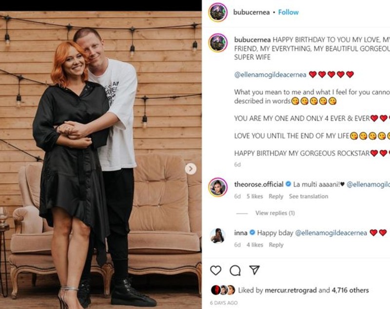 Anunțul făcut de Bubu Cernea la câteva luni de la căsătoria cu Elena Mogîldea. „Nu poate fi descris în cuvinte”