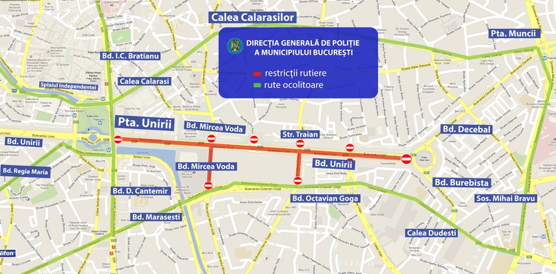 Harta restricțiilor pentru maratonul Color Run Night