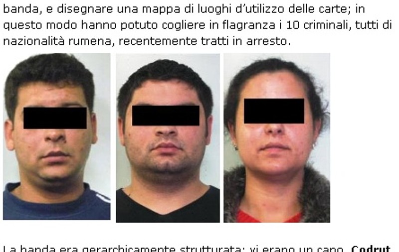 Clonau cărţi de credit în Torino