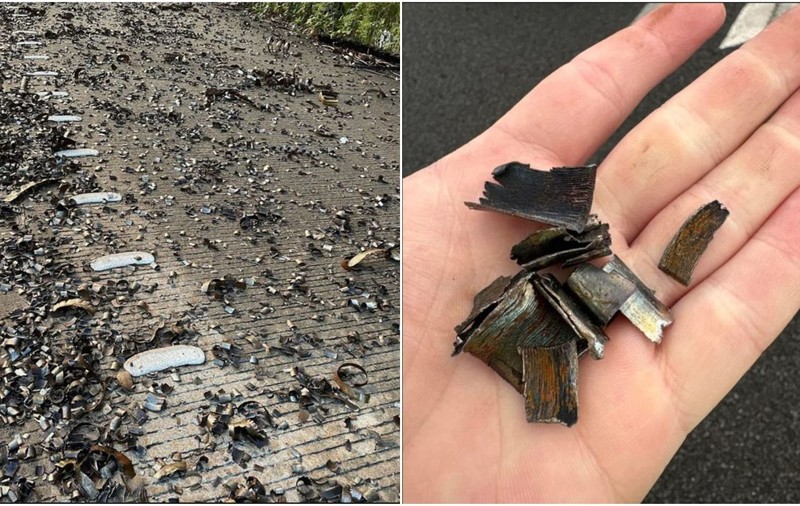 750 kg de bucăți metalice ascuţite au căzut pe autostradă, peste 300 de maşini au cauciucurile rupte. Se intervine cu magneţi, în Australia