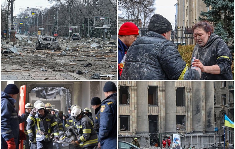 Imagini dramatice din Harkov, după bombardament. Cel puțin zece morți, centrul orașului e distrus