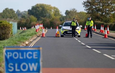 Polițiști britanici mobilizați la baza aeriană Fairford. Imagine cu caracter ilustrativ Sursa foto: Profimedia