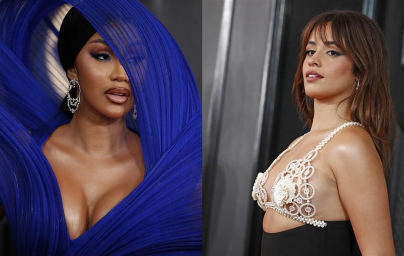 Ținutele vedetelor la Premiile Grammy 2023. Cardi B a avut o rochie excentrică, iar Camila Cabello a purtat un sutien transparent în loc de bluză