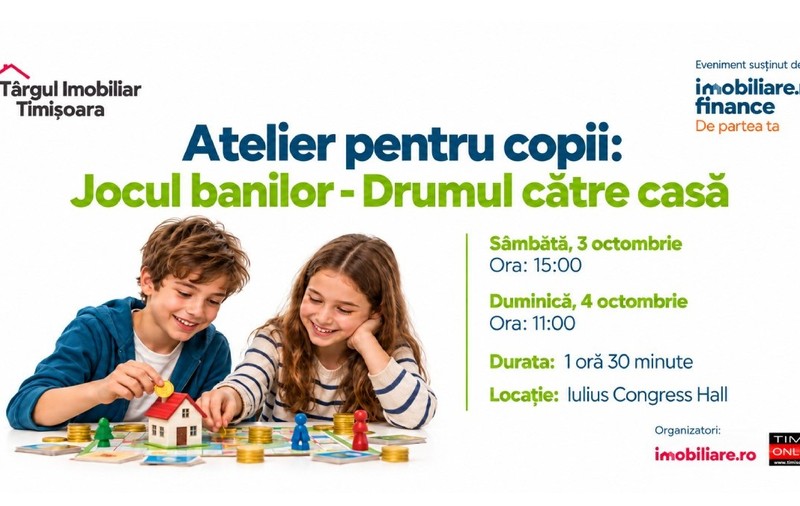 Imobiliare.ro Finance organizează, la Timișoara, a treia ediție a atelierului de educație financiară pentru copii „Jocul banilor - Drumul către casă”. Foto: Libertatea