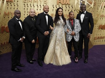 epa07863195 (L-R) Antron McCay, Kevin Richardson, Raymond Santana, Ava Duvernay, Korey Wise and Yusef Salaam arrive for the 71st annual Primetime Emmy Awards ceremony held at the Microsoft Theater in Los Angeles, California, USA, 22 September 2019. The Primetime Emmys celebrate excellence in national primetime television broadcasting. EPA-EFE/ETIENNE LAURENT