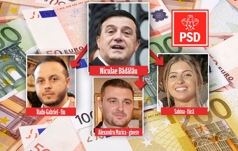 Fiul, fiica și ginerele vicepreședintelui Curții de Conturi Niculae Bădălău fac afaceri cu statul, iar contractele sunt verificate tot de membri ai PSD