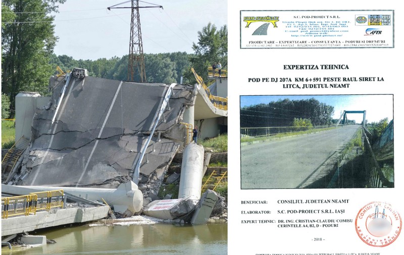 DOCUMENT. Publicăm expertiza tehnică a podului prăbușit de la Luțca, de care Consiliul Județean nu a ținut cont 