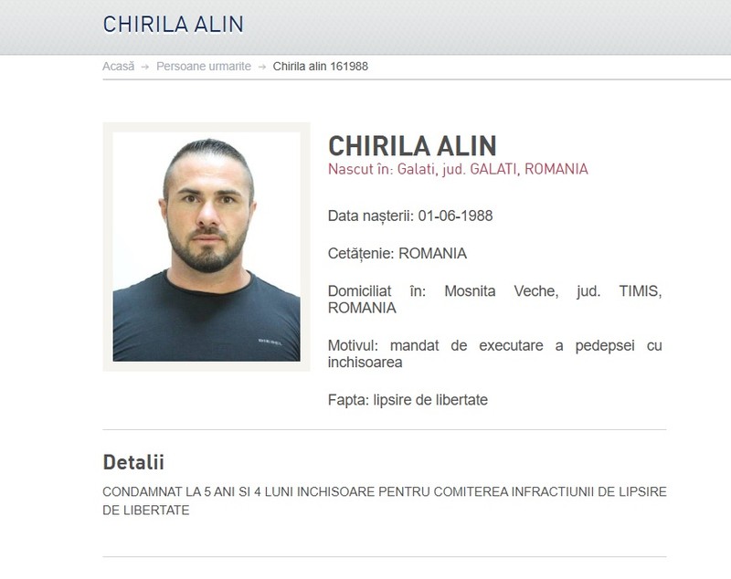 Un fost concurent de la Survivor România, dat în urmărire de poliție. A fost condamnat la peste cinci ani de închisoare