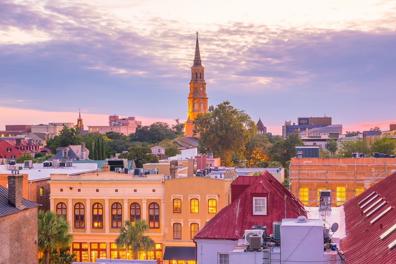 Imaginie cu zona istorică din centrul orașului Charleston, Carolina de Sud. Foto: 123rf