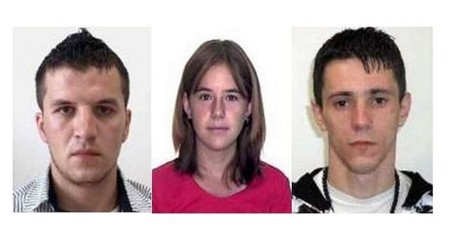Cei trei urmăriți pentru crimă, de la stânga: Sorin Benegui, Maria Murg și Silviu Bruzlea