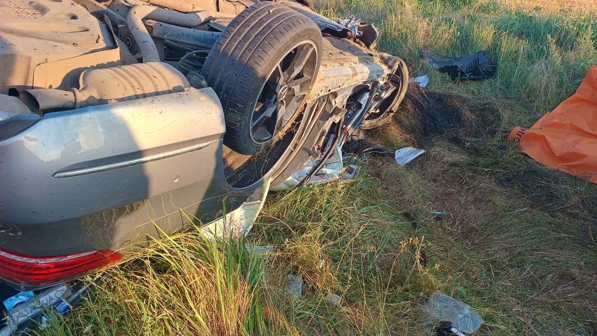 Accident în Brăila, mașină răsturnată