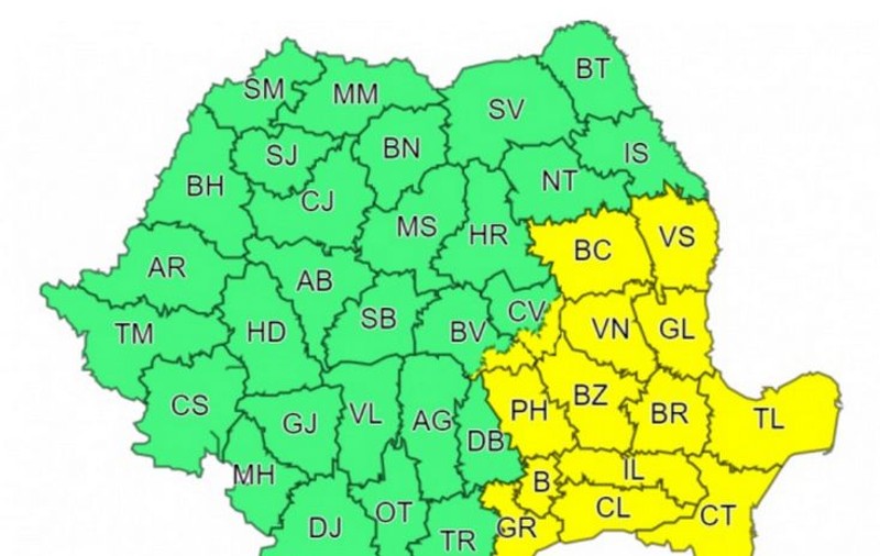 Cod galben de ninsori în mai multe județe, inclusiv în București. Harta actualizată a zonelor vizate
