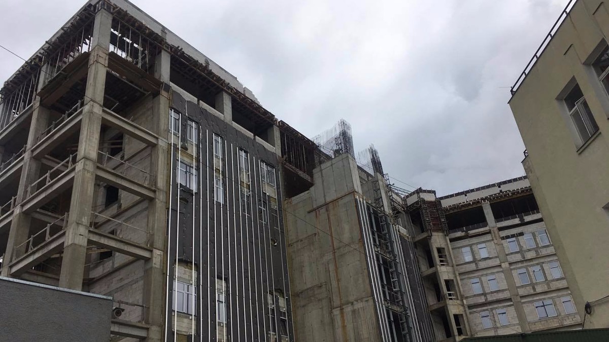 Macara prăbușită pe șantierul noului spital de copii din Timișoara