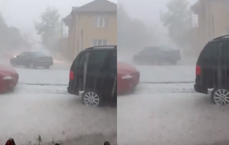 VIDEO | Grindină și vijelii în județul Dolj, aflat sub cod roșu pentru o oră. Cât a plouat în Craiova