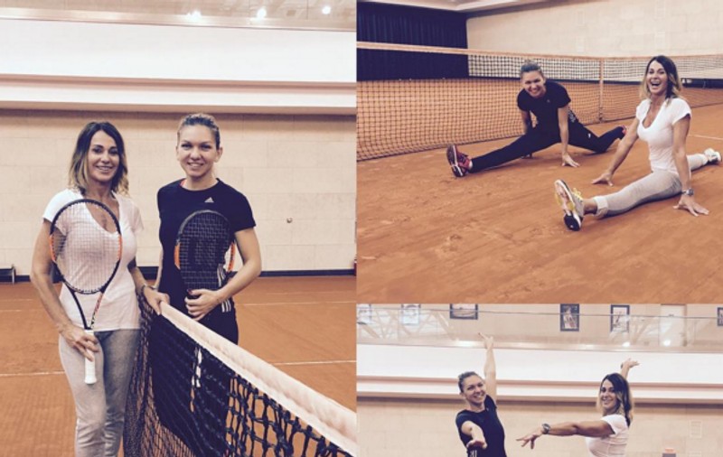 Simona Halep s-a antrenat cu fosta campioană de gimnastică Nadia Comăneci