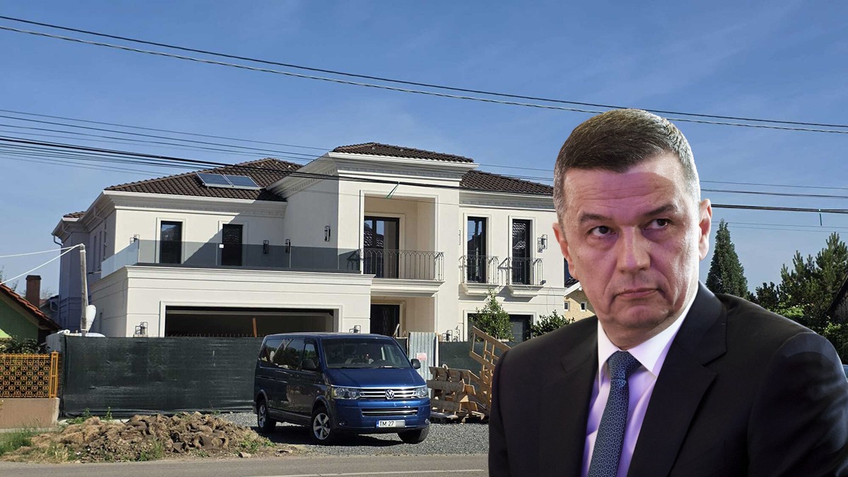 Un colaj cu o casa si un barbat in sacou negru