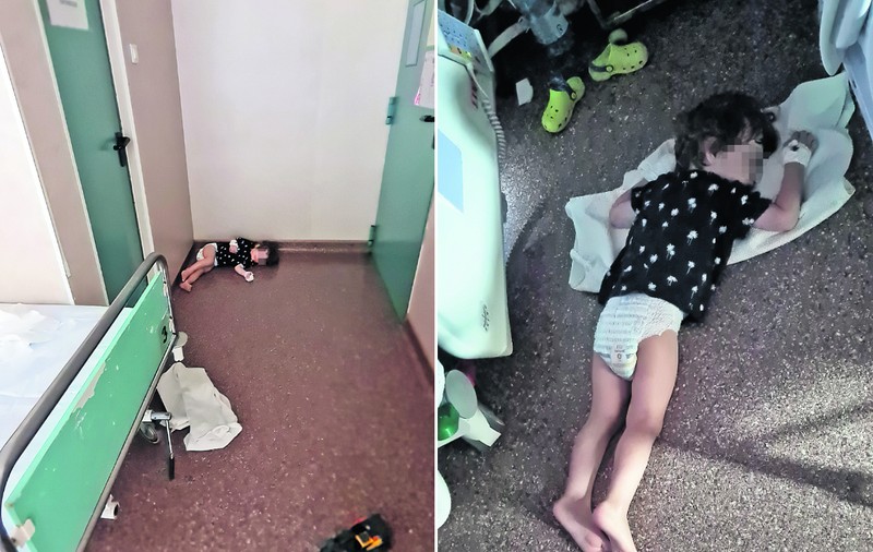 La 700 de metri de Guvern, un copil de 3 ani, internat în secția de arși, doarme pe podeaua salonului din cauza căldurii insuportabile. Manager: „În România, vara e cald”