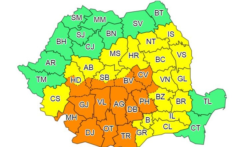 UPDATE. A intrat în vigoare codul portocaliu de ploi. Prăpăd în județul Olt