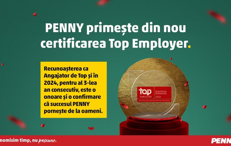 PENNY, desemnat Angajator de Top 2024 pentru al treilea an consecutiv 