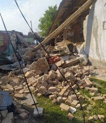 Casa a fost lovită de o rachetă