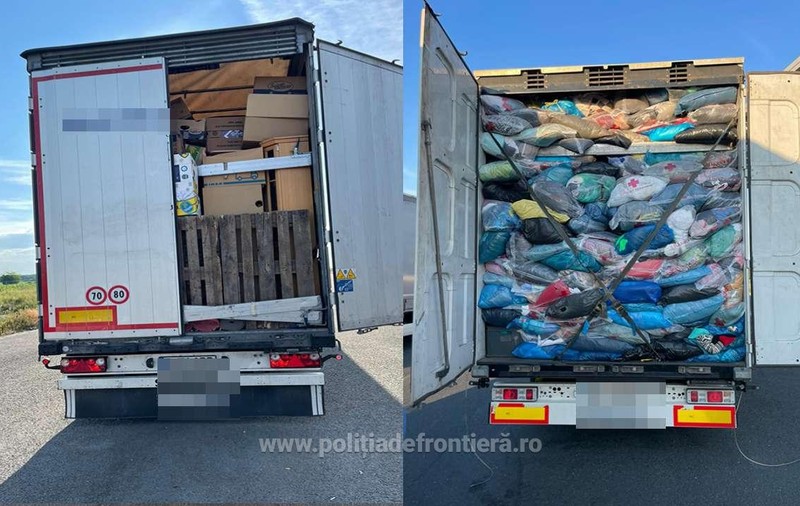 Opt TIR-uri încărcate cu 130 de tone de deșeuri, oprite la Vama Nădlac și întoarse din drum