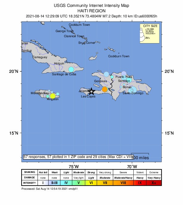 Cutremurul s-a resimțit în vestul statului Haiti, în Caraibe, Cuba și Jamaica. foto: epa