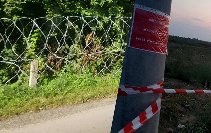 IMAGINI EXCLUSIVE/ Ucrainenii ridică un gard din sârmă ghimpată la granița cu România contra pestei porcine și împotriva contrabandei. Noi ne "protejăm" cu bandă de plastic!