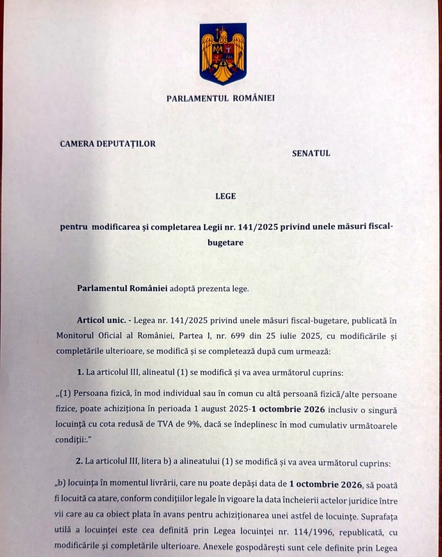 PSD a cerut amânarea majorării cotei de TVA la 21% pentru locuințe noi până la 1 octombrie 2026, spune Sorin Grindeanu | Document