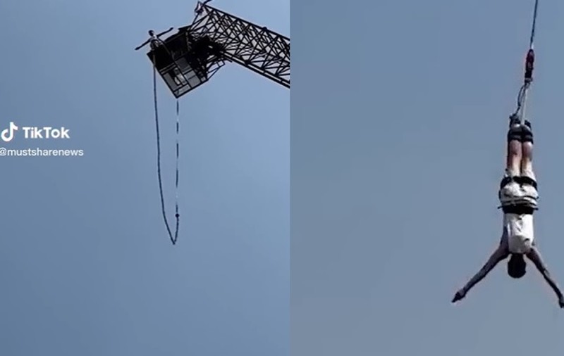 Un turist a supraviețuit după ce coarda de bungee jumping i s-a rupt în timpul saltului - VIDEO