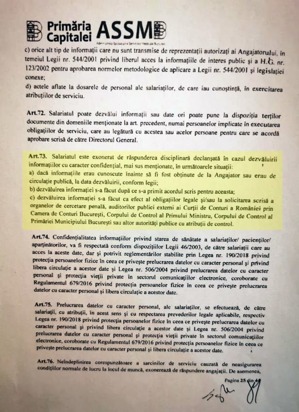 Regulamentul intern al ASSMB