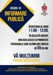 Afiș realizat de Primăria Iași pentru magazinele care oferă prioritate bătrânilor între 11.00 și 13.00