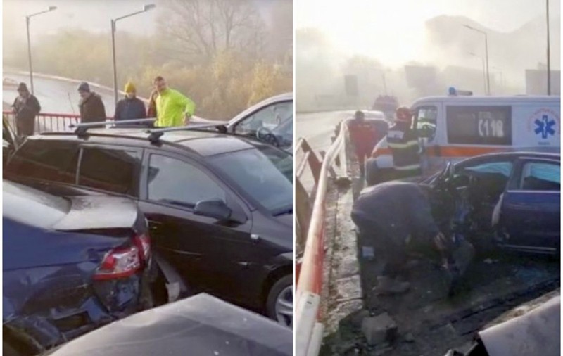 15 mașini s-au ciocnit pe DN 1, între Braşov şi Predeal. Imagini cu urmările accidentului - VIDEO