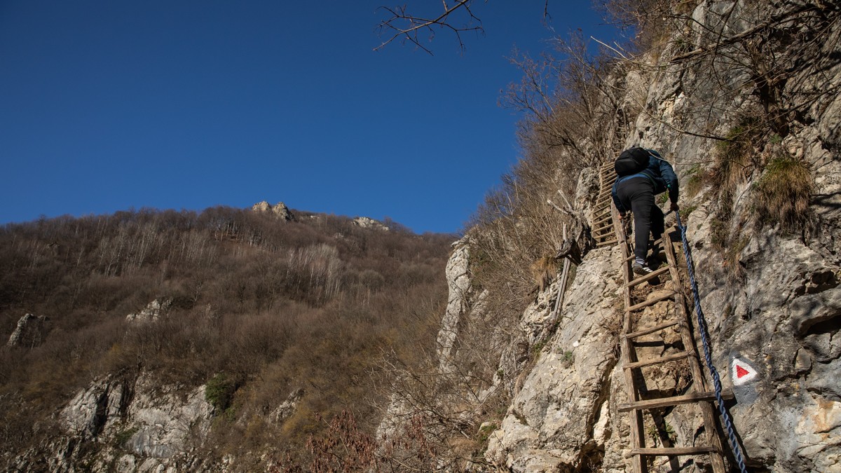 Așa arată scările care duc spre Ineleț și Scărișoara