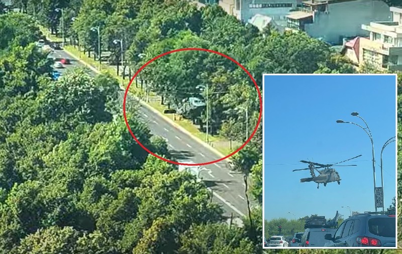VIDEO | Momentul când elicopterul american aterizează în Piața Charles de Gaulle