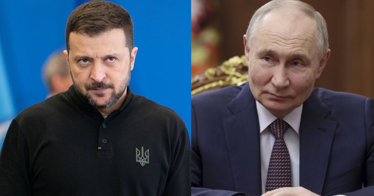 Volodimir Zelenzi și Vladimir Putin