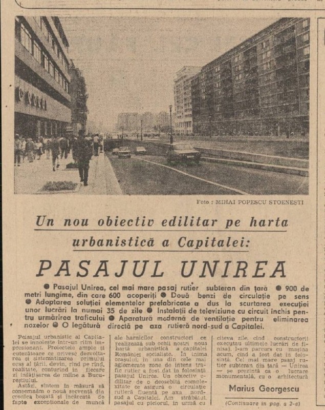 Prefectul Capitalei a convocat Comitetul pentru Situaţii de Urgenţă pentru planşeul Unirii. Lucrările depind de un aviz al PMB