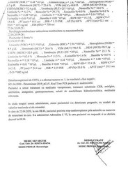 Pe ultima pagină scrie că ”Datorită suspiciunii de COVID, s-a efectuat testarea nr. 1, iar rezultatul a fost negativ”. Dar, așa cum a declarat șefa de la Anatomo-patologie, medicii l-au considerat în continuare pe Radu suspect de COVID.