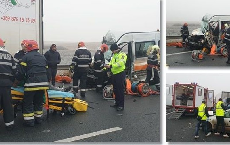 Un om a murit și șase au rămas încarcerați în urma unui accident petrecut pe Autostrada Timișoara - Arad