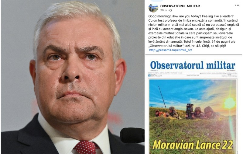 Publicația oficială a MApN îl ironizează pe Angel Tîlvăr, noul ministru al apărării: „Cu un fost profesor de limba engleză la comandă…”