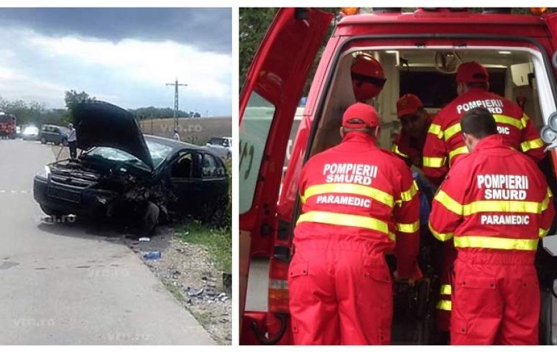 Accident grav la Bârlad, după ce o asistentă medicală a tras prea tare de volan, vrând să facă loc unor maşini de pompieri
