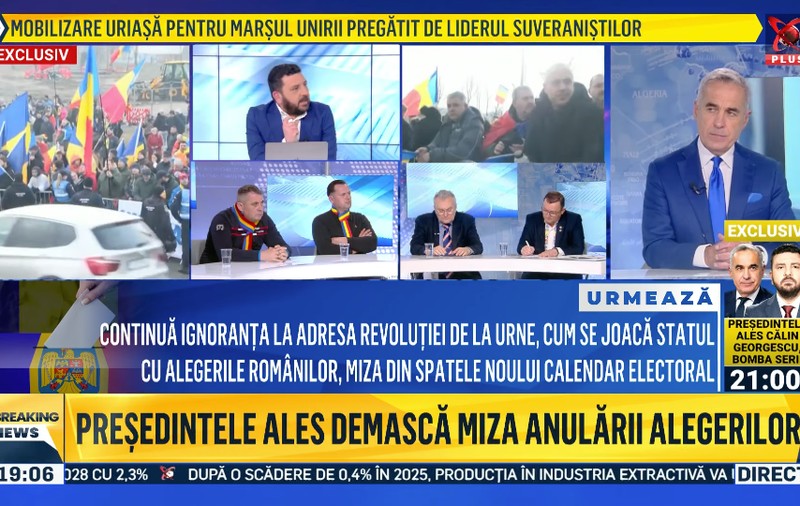 Cum l-a lipit Realitatea Plus pe Călin Georgescu într-un clip pe ecran, ca pe o icoană făcătoare de minuni