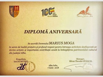 Diploma primită de Marius Moga senior